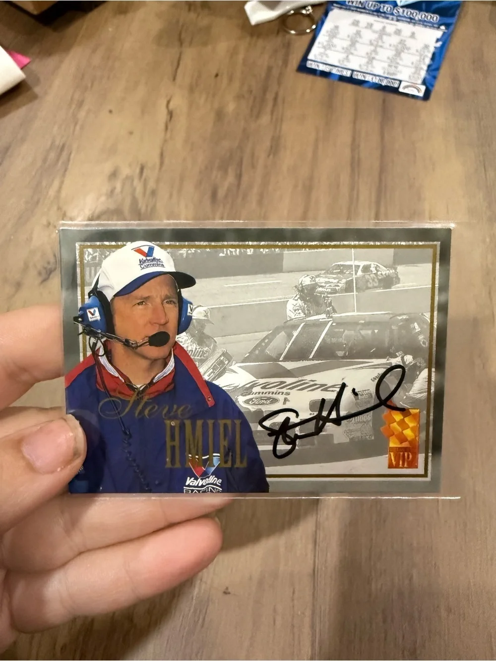 1996 Press Pass VIP Steve Hmiel Authentic Autograph NASCAR Racing Signed Card